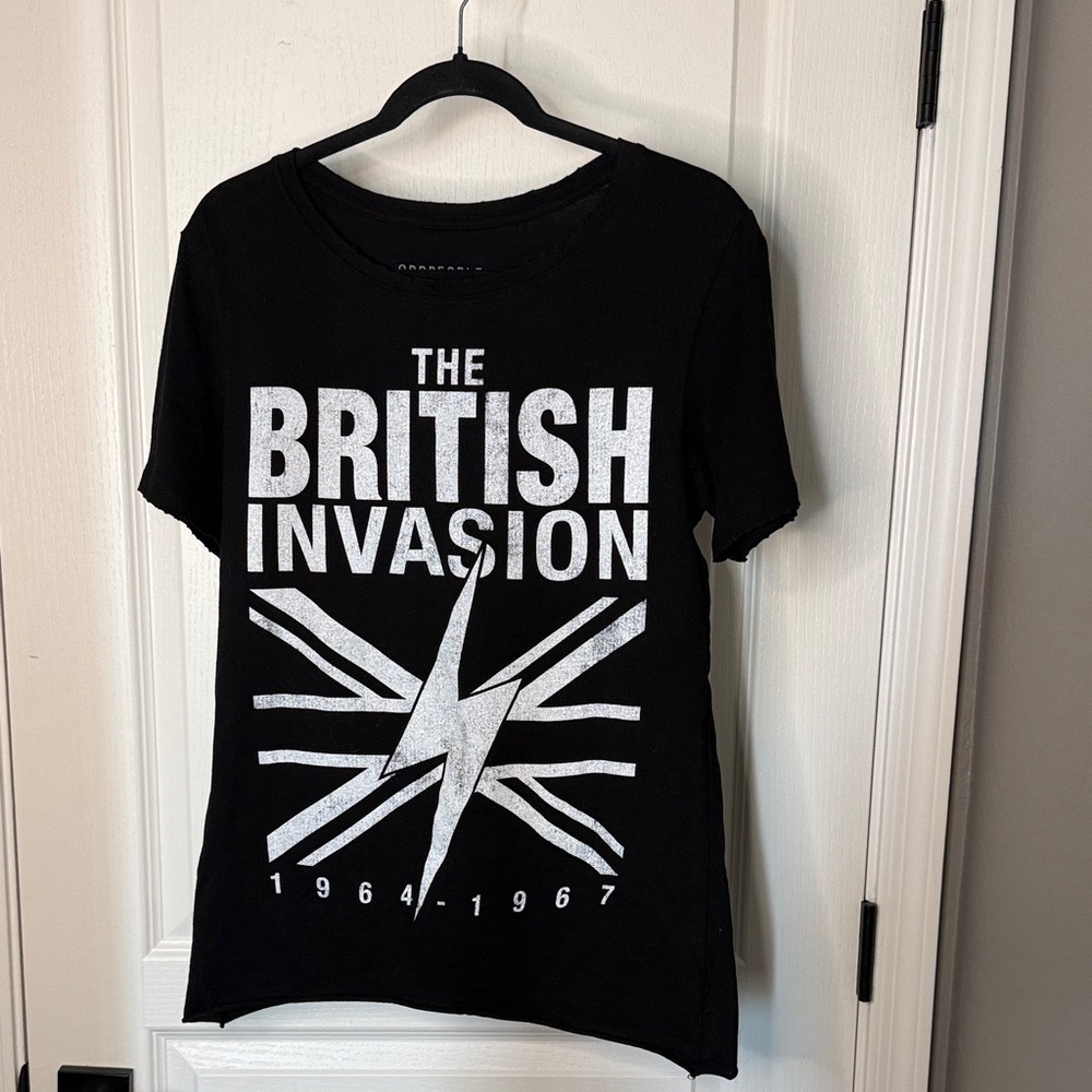 Recycled Odd people by Karma Black Tee with 'The British Invasion' Graphic